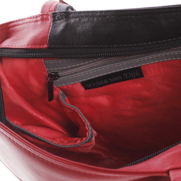 rode leren tas met voering mobiel rits vak Helsinki square ontwerp van Krista van dijk.jpg