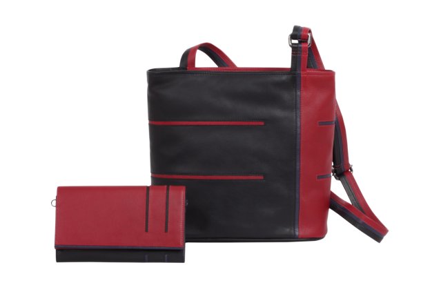 Krista's leren tas Helsinki square en portemonnee large zwart rood donkerpaars.jpg Krista's leren tas Helsinki square en portemonnee large zwart rood donkerpaars.jpg